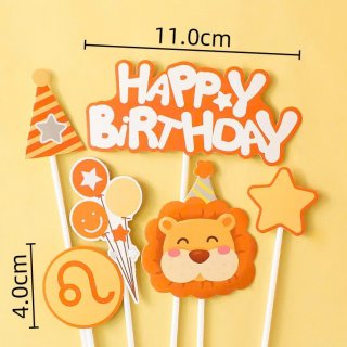 Topper cắm bánh - Birthday sư tử