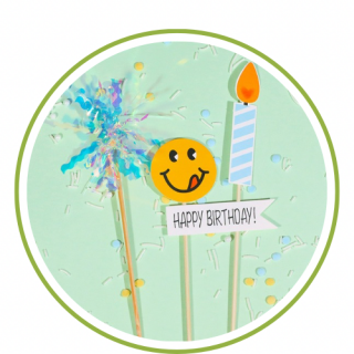 Topper cắm bánh - Birthday tua rua