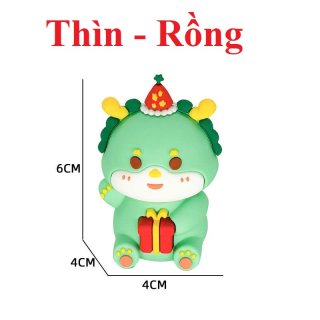 Trang trí bánh kem - Rồng xanh silicon