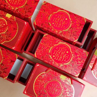 Hộp giấy trung thu 4 bánh 2 Tầng 150gr - 250gr Thưởng Nguyệt 2T