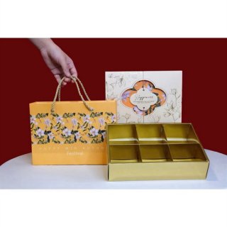 Hộp giấy trung thu 6 bánh 100gr - Hoa Viên