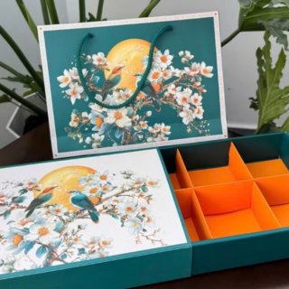Hộp giấy trung thu 6 bánh 100gr Tuyết Ca