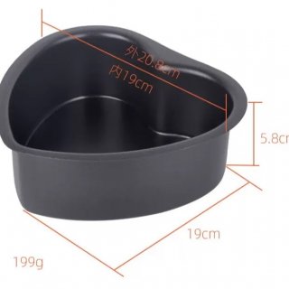 Khuôn tim đáy rời Đen 8 inch