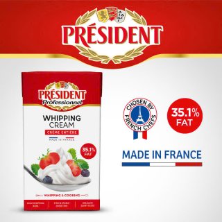 Whipping cream / Kem tươi President 1L 
