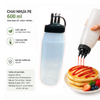 Chai nhựa đựng sốt 3 đầu