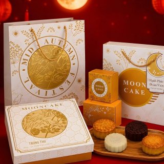 Hộp giấy trung thu 4 bánh >200gr (4HC) - Bạch Uyển