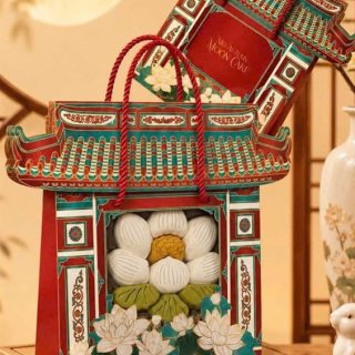 Hộp giấy trung thu bánh 300 1kg2 Mái Đình