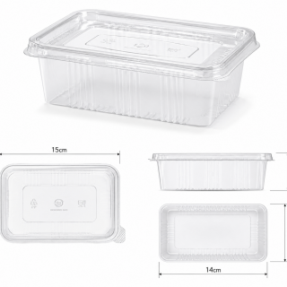 Hộp nhựa chữ nhật sọc 600ml